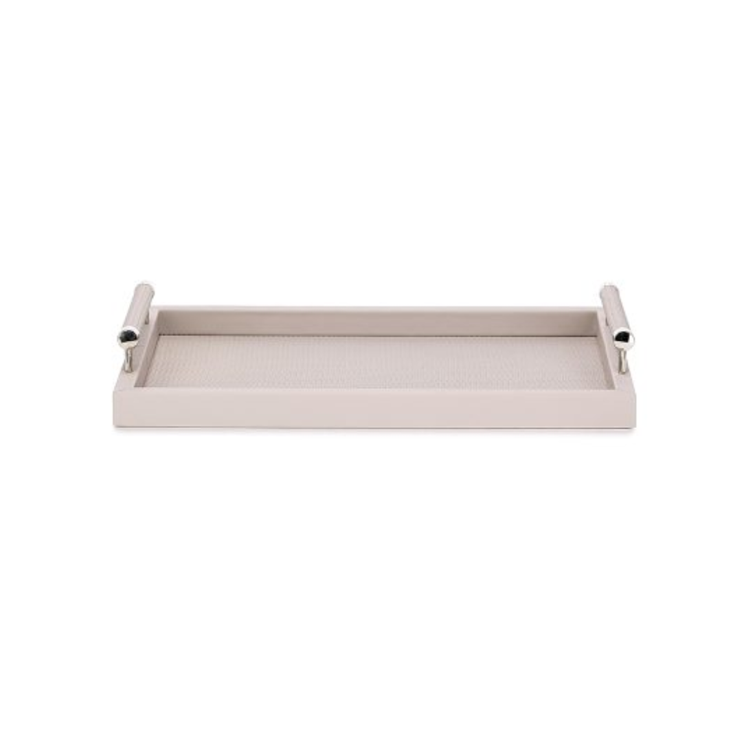 Bandeja Retangular em MDF e PU Cinza P 46cm