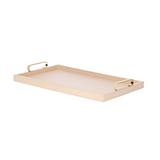Bandeja em MDF e PU Bege com Alças 48cm G