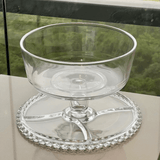 Prato para Bolo Boleira Petisqueira de Cristal Coração 25,5cm