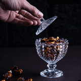 Mini Bomboniere com Pé de Cristal Bolhas 9,5cm