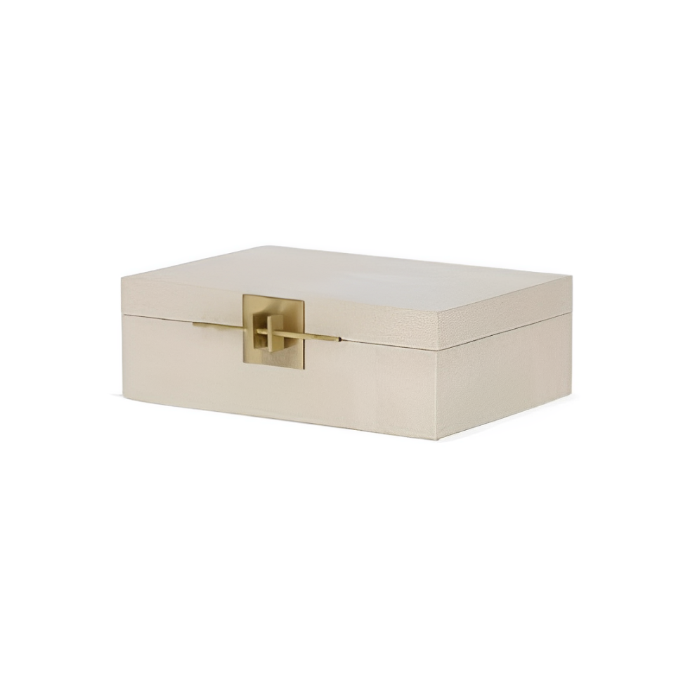 Caixa Decorativa em MDF e PU Cinza 32,5cm G