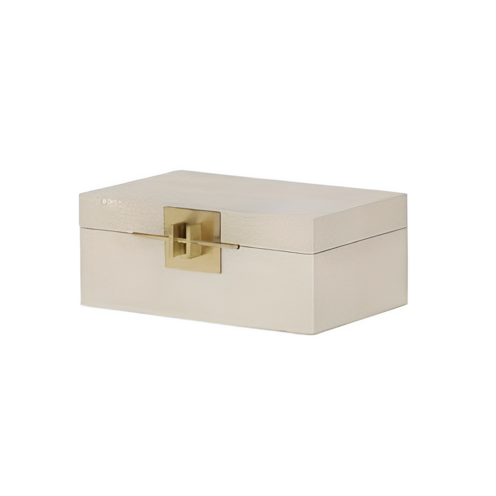 Caixa Decorativa em MDF e PU Cinza 25,5cm P