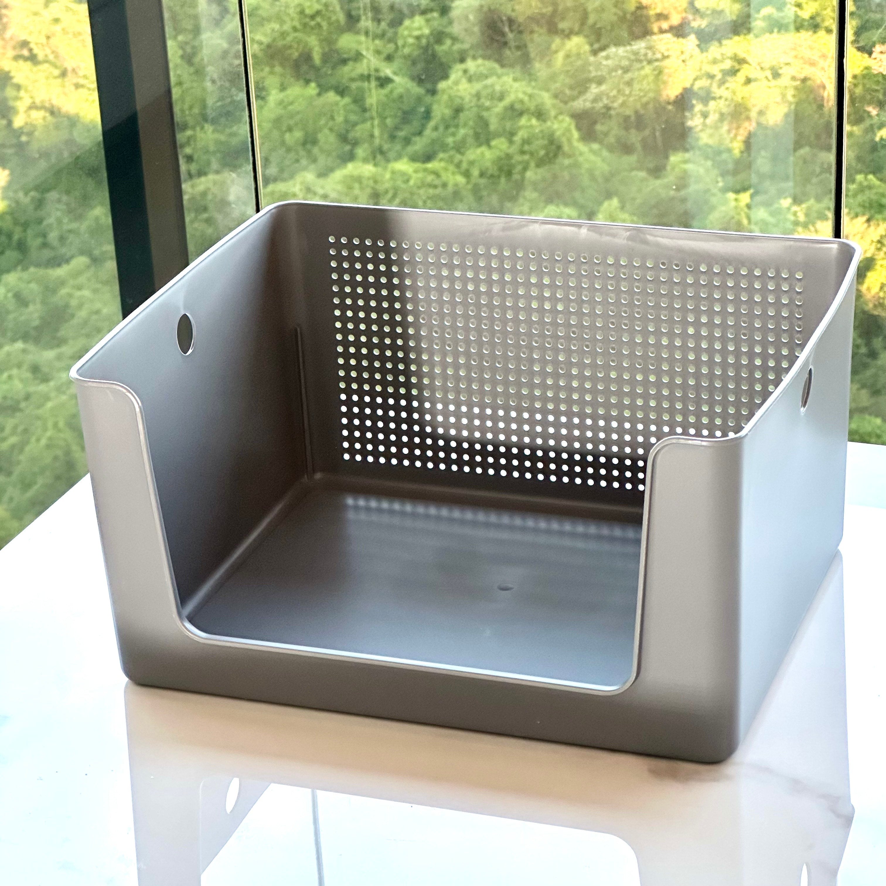 Cesto com Abertura Frontal Flow Chumbo 16L