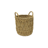 Cesto em Seagrass Trançado com Alças Caubi 28cm