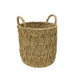 Cesto em Seagrass Trançado com Alças Caubi 36cm