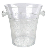 Champanheira Redonda Acrílico Detalhes em Bolhas Transparente