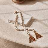 Colar Decorativo de Madeira Bege 110cm