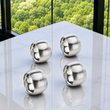 Conjunto 4 Anéis Para Guardanapo de Aço Niquelado Circle Prata 4,5cm