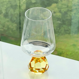 Taça de Vidro para Vinho com Base Diamante Âmbar 500ml