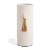 Vaso Off White com Corda visto de lado
