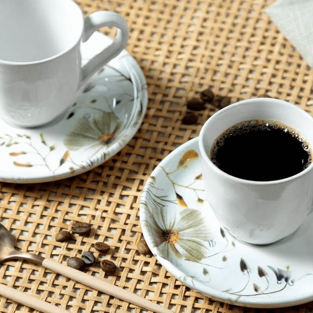 Jogo de 6 Xícaras de Café com Pìres Bio Encanto