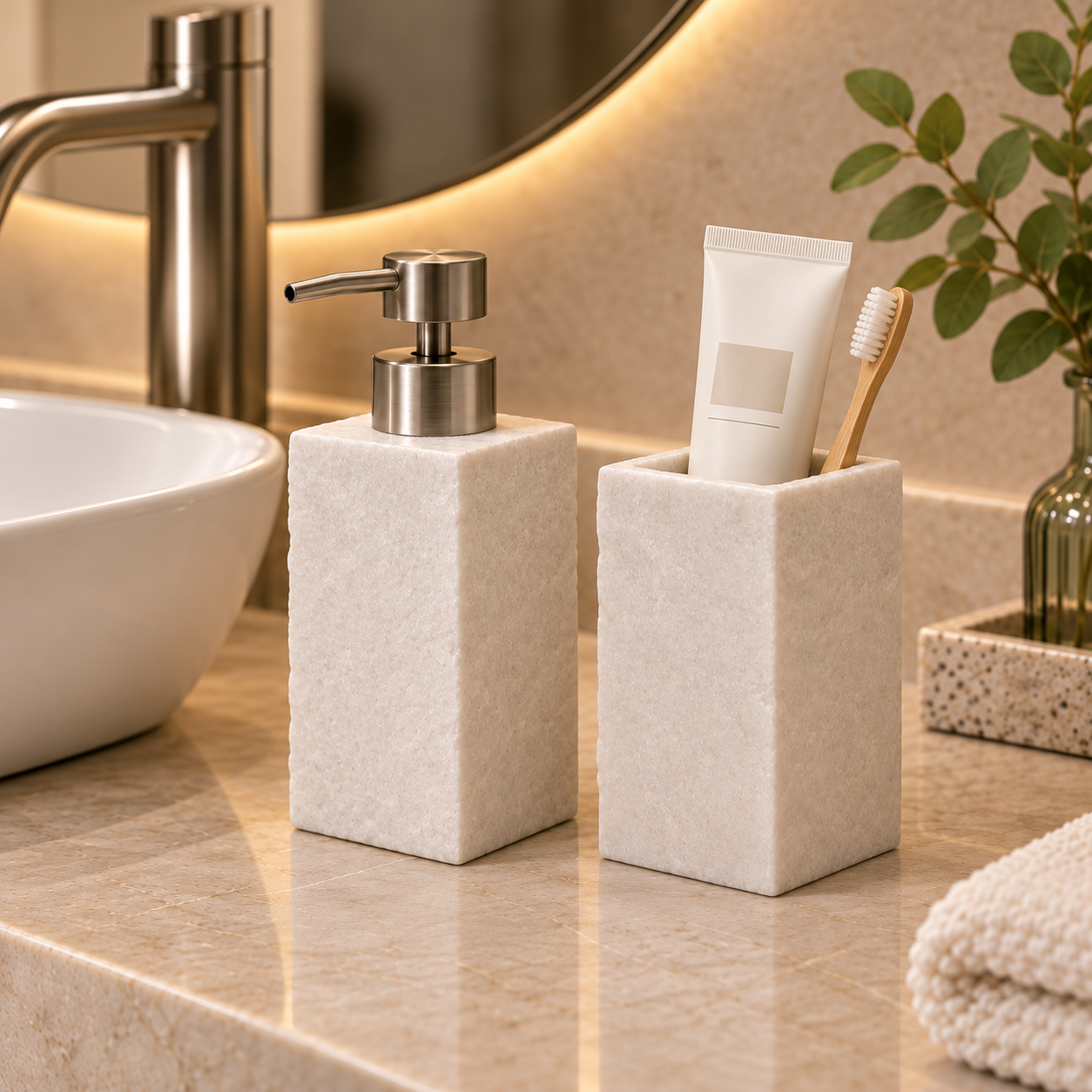 Porta Sabonete Liquido Polirresina Branco com Pump Metalico