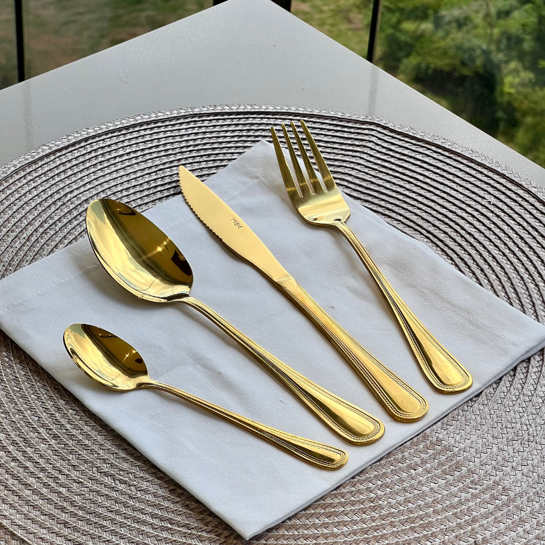 Faqueiro 24 Peças Sicilia em Aço Inox Dourado