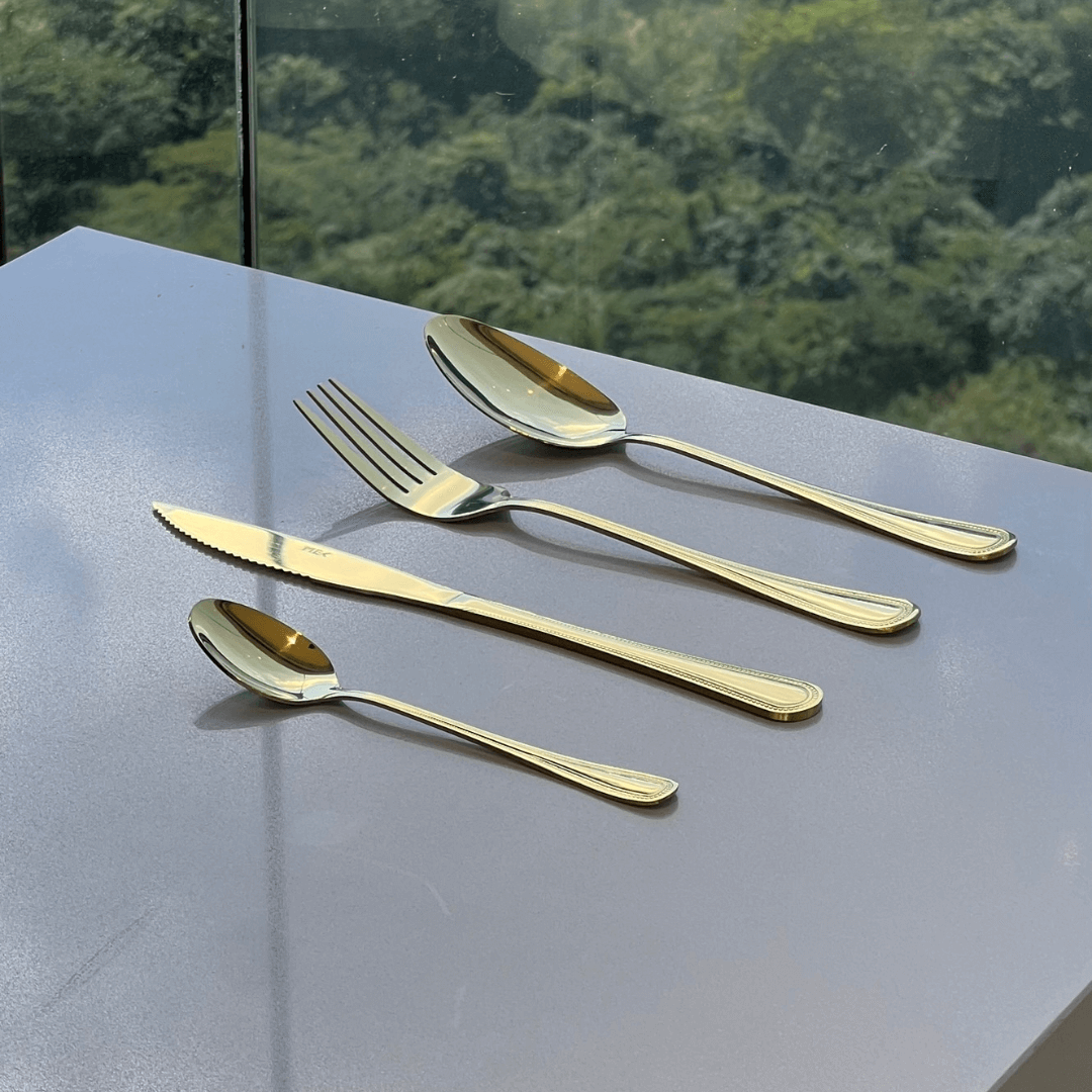 Faqueiro 24 Peças Sicilia em Aço Inox Dourado