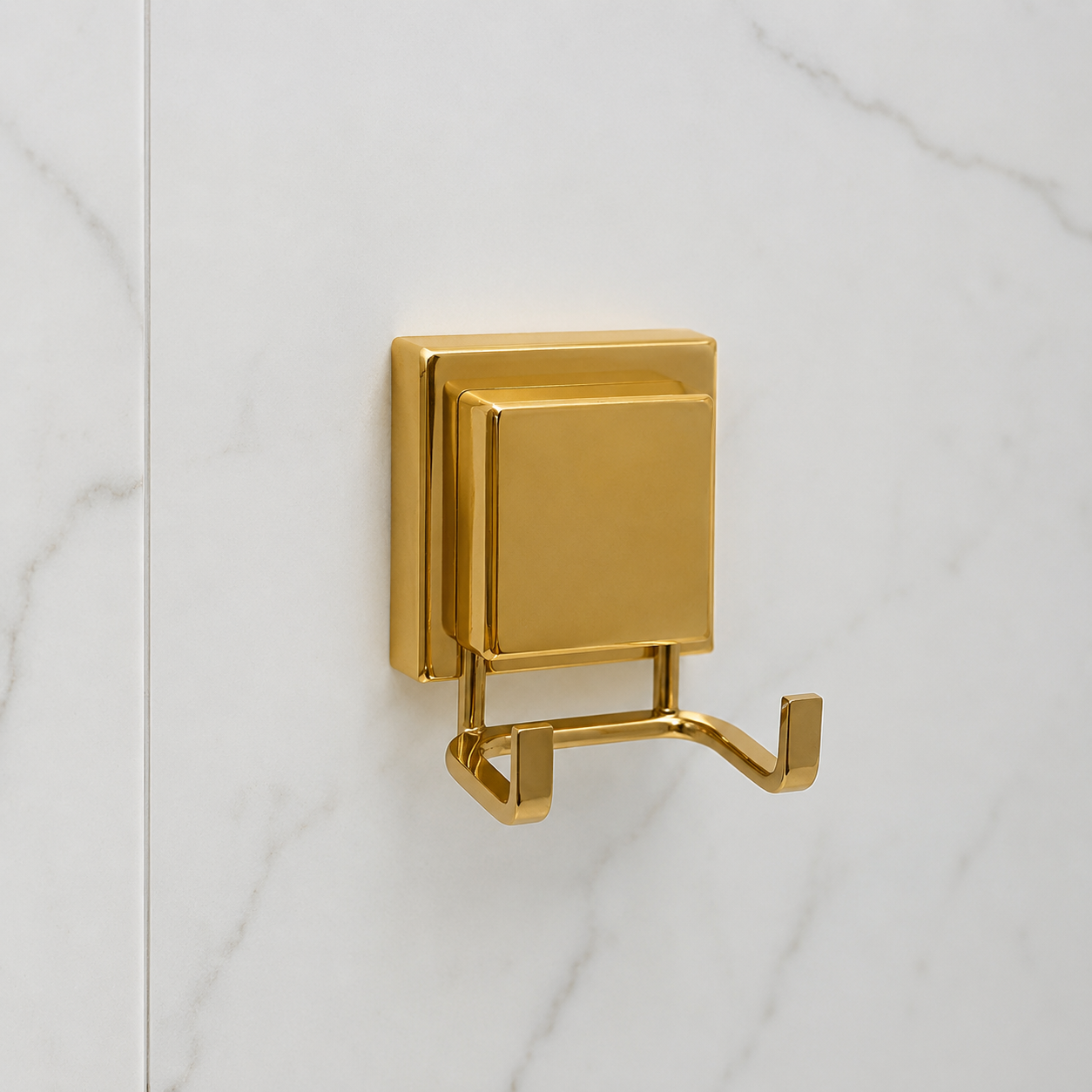 Gancho Duplo com Ventosa Dourado