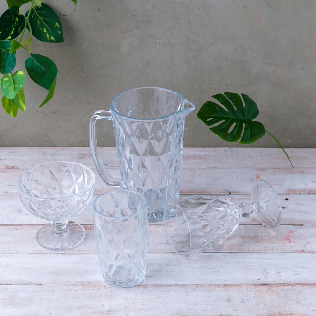 Jarra De Vidro Diamond Transparente - 1 Litro