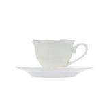 Jogo 6 Xícaras de Café com Pires Maldivas Branco com Fio de Ouro