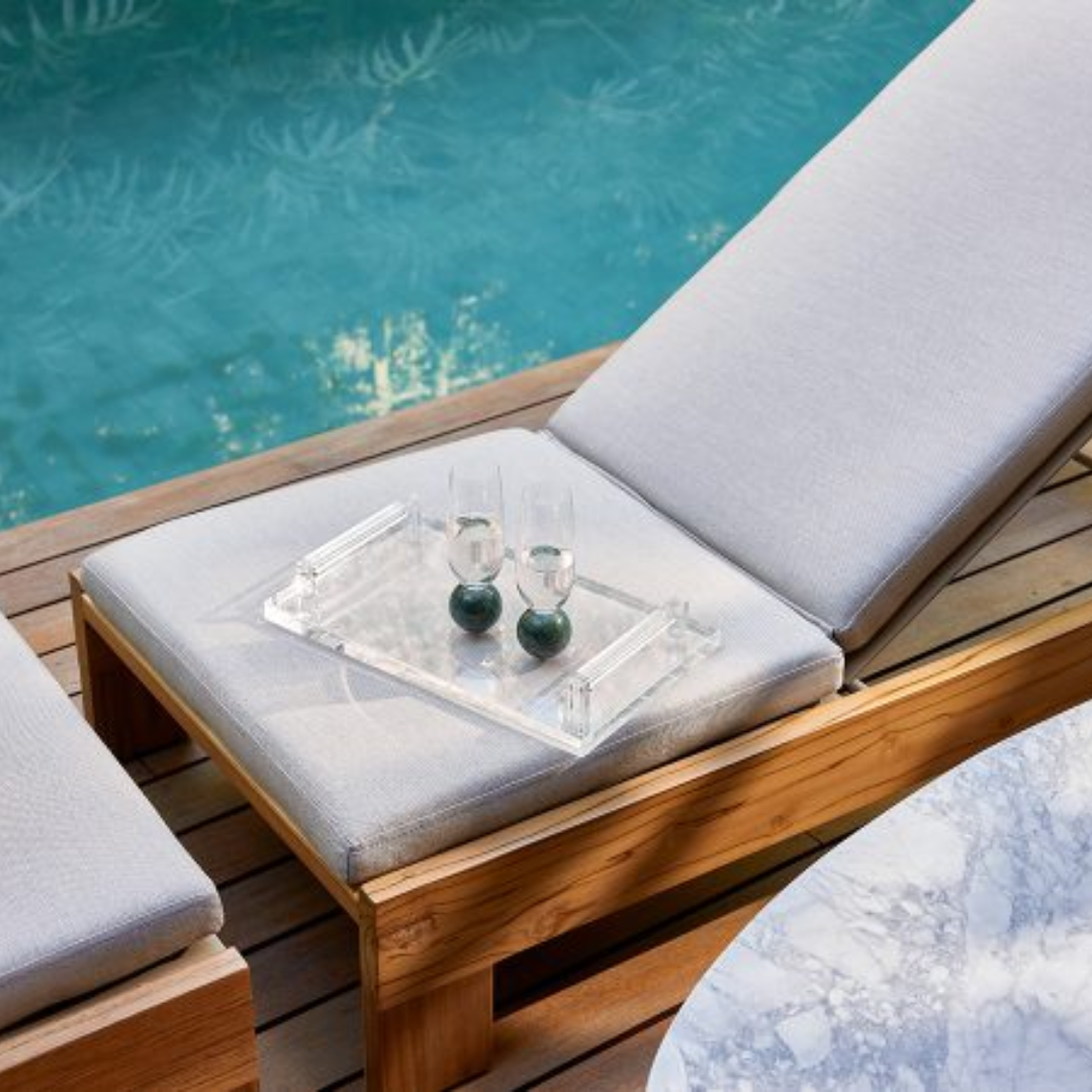 Jogo 2 Taças Base Esfera para Champanhe Cristal e Marmore Verde 210ml na veira da piscina