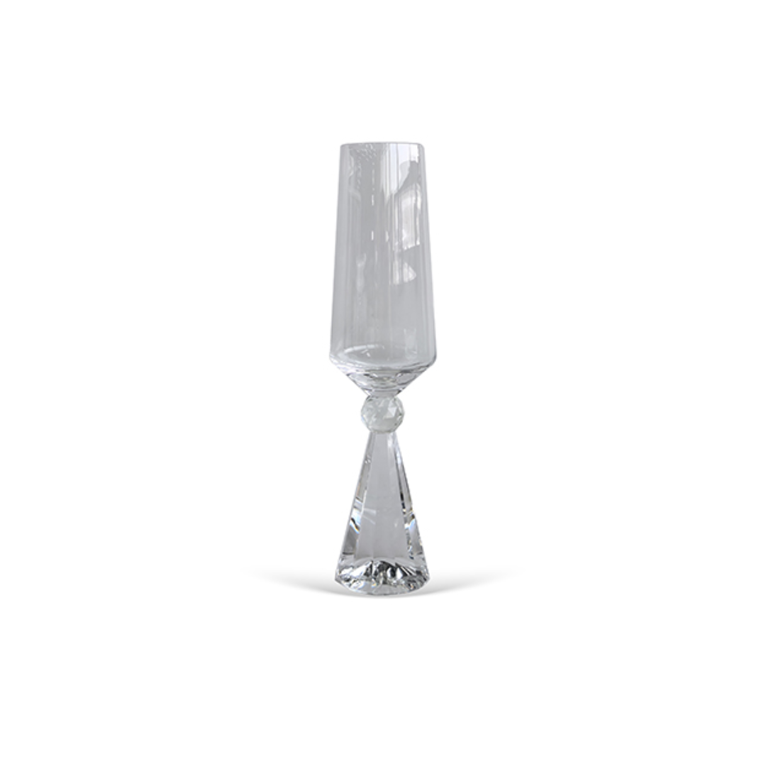 Jogo 6 Taças Base Cristal para Champanhe Transparente
