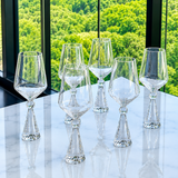 Jogo 6 Taças Base Cristal para Vinho Transparente 595ml na bancada