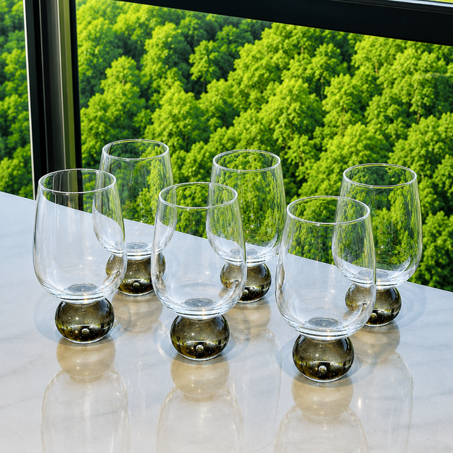 Jogo 6 Taças Base Esfera para Vinho Âmbar 540ml