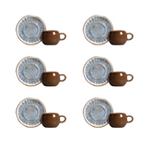 Jogo 6 Xícaras de Café com Pires Oreon Blue