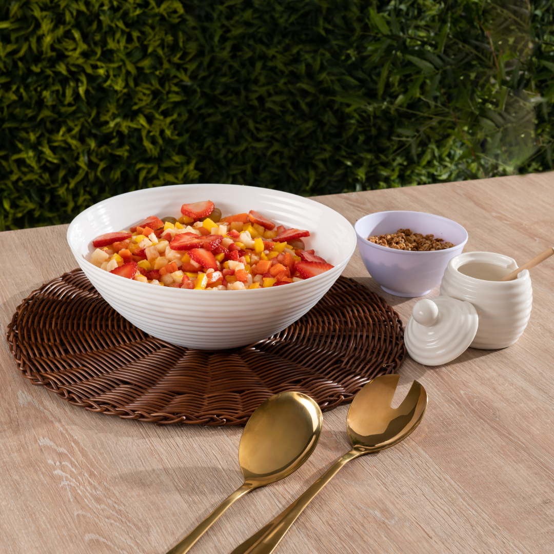 Jogo para Salada Positano em Aço Inox Dourada 2 Peças