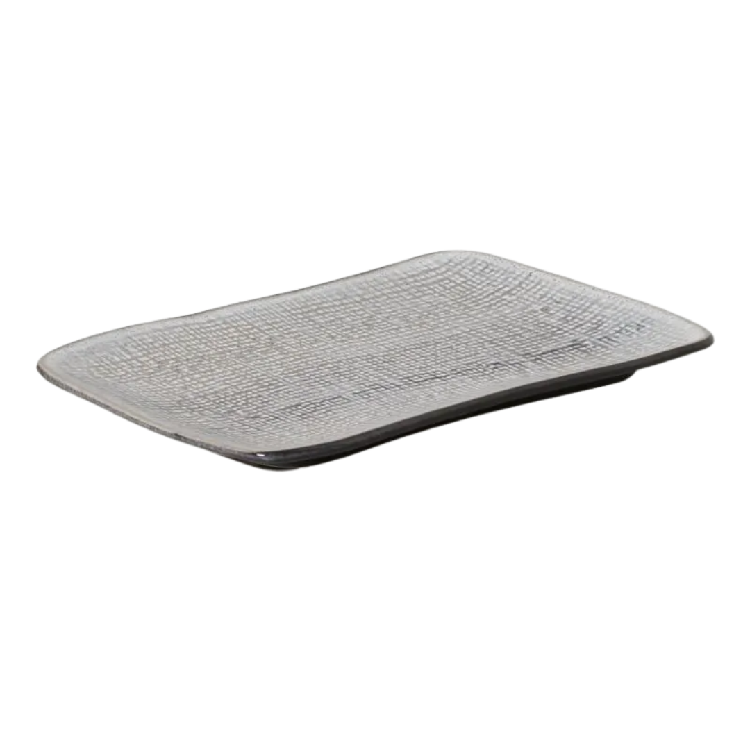 Travessa Retangular Média Juta Dust 27cm