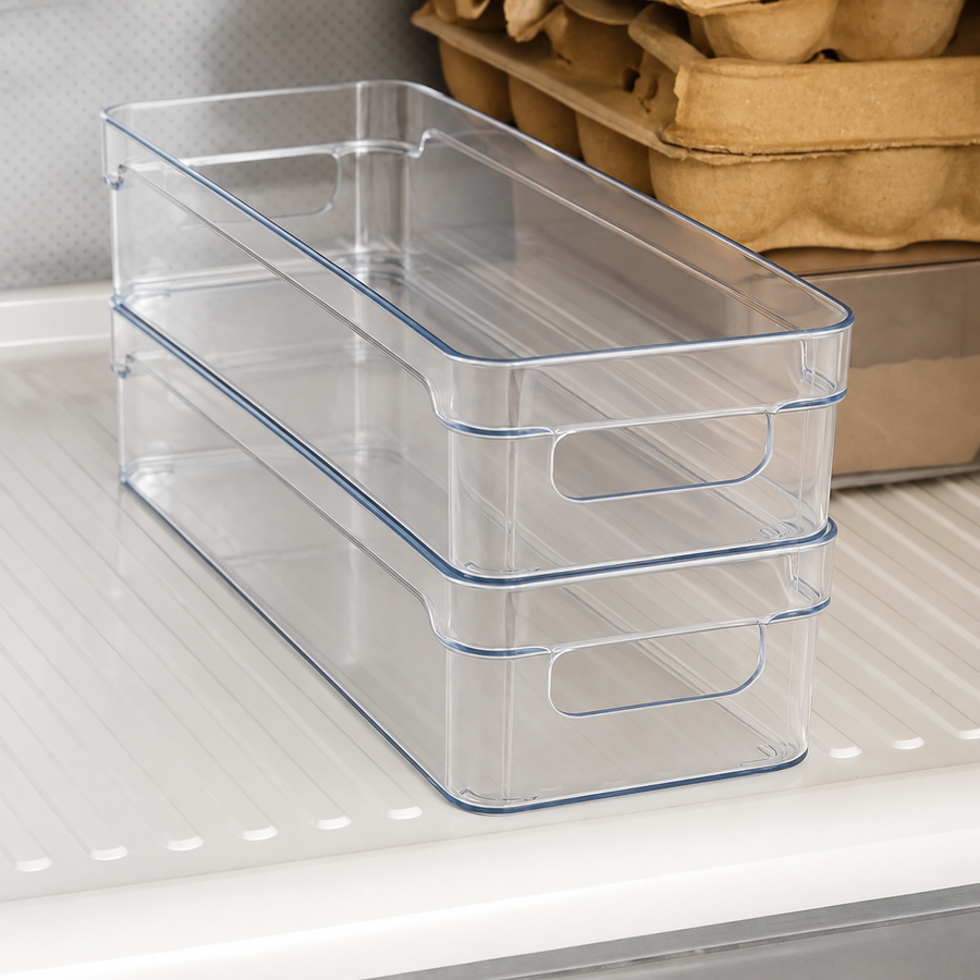 Kit 2 Organizadores Clear 30x10cm na geladeira