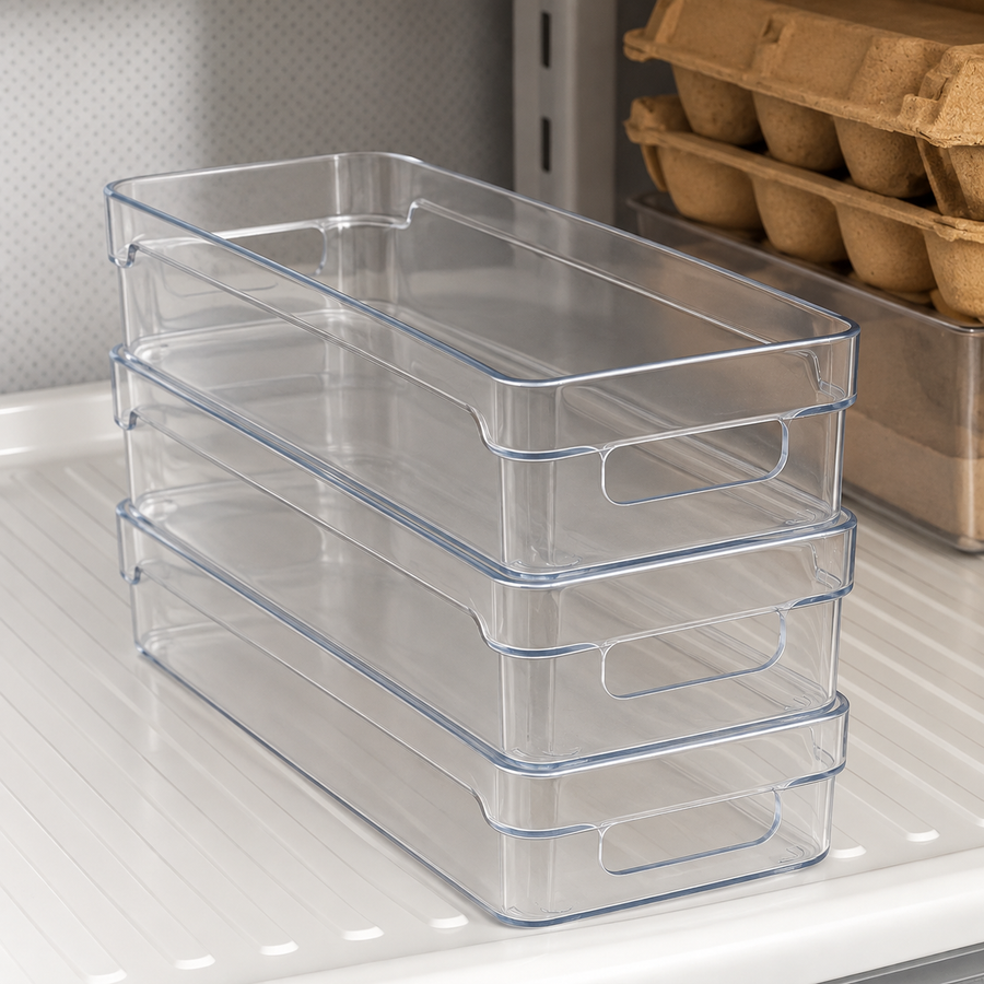 Kit 3 Organizadores Clear 30x10cm