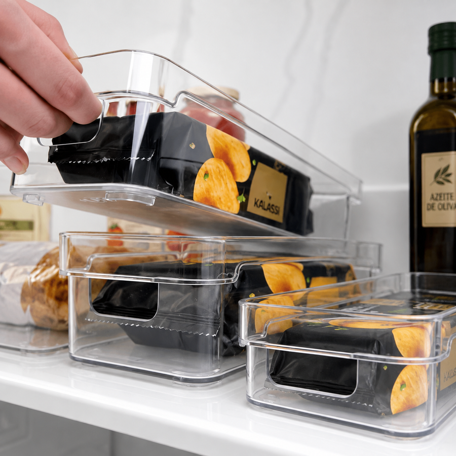 Kit 3 Organizadores Clear 30x10cm no armario