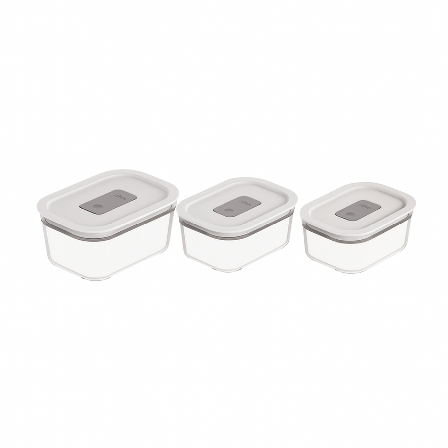 Kit de potes hermeticos Fresh Lock em tamanhos diferentes fundo branco