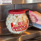 Pipoqueira para Micro-Ondas de Vidro com Tampa Vermelha 1,8 Litros