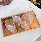 Jogo 4 Copos Para Shot Licor de Vidro Coração 50ml