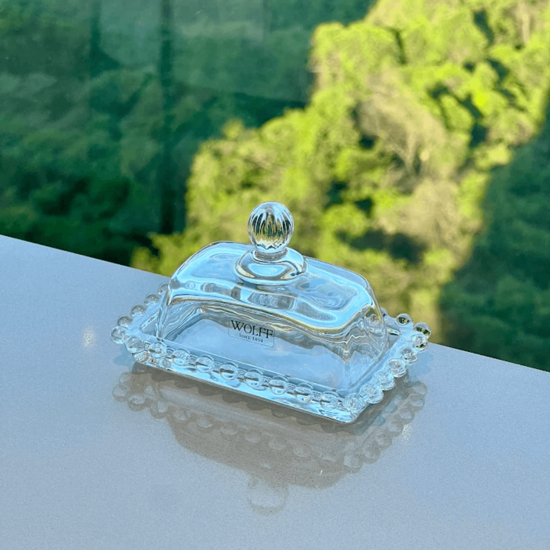 Manteigueira Cristal Pearl Bolinha - 11 cm