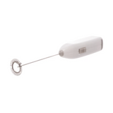 Mini Mixer Elétrico para Bebidas em Aço Inox e Plástico Branco
