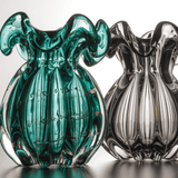 Vaso Murano Trouxinha de Vidro Italy Cinza 13 cm