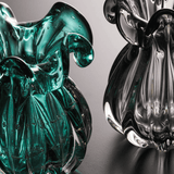 Vaso Murano Trouxinha de Vidro Italy Cinza 13 cm