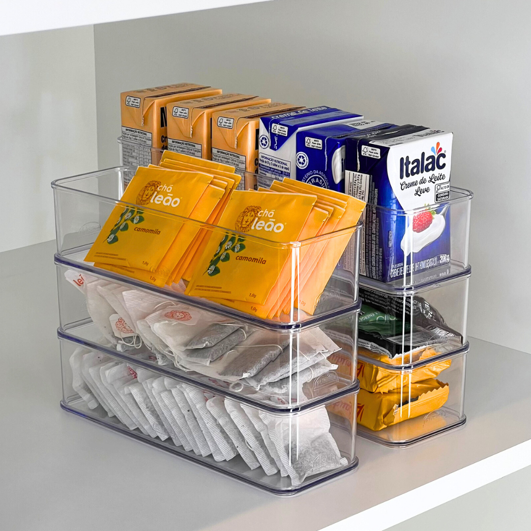 Organizador Encaixa Retangular Transparente 21,9cm