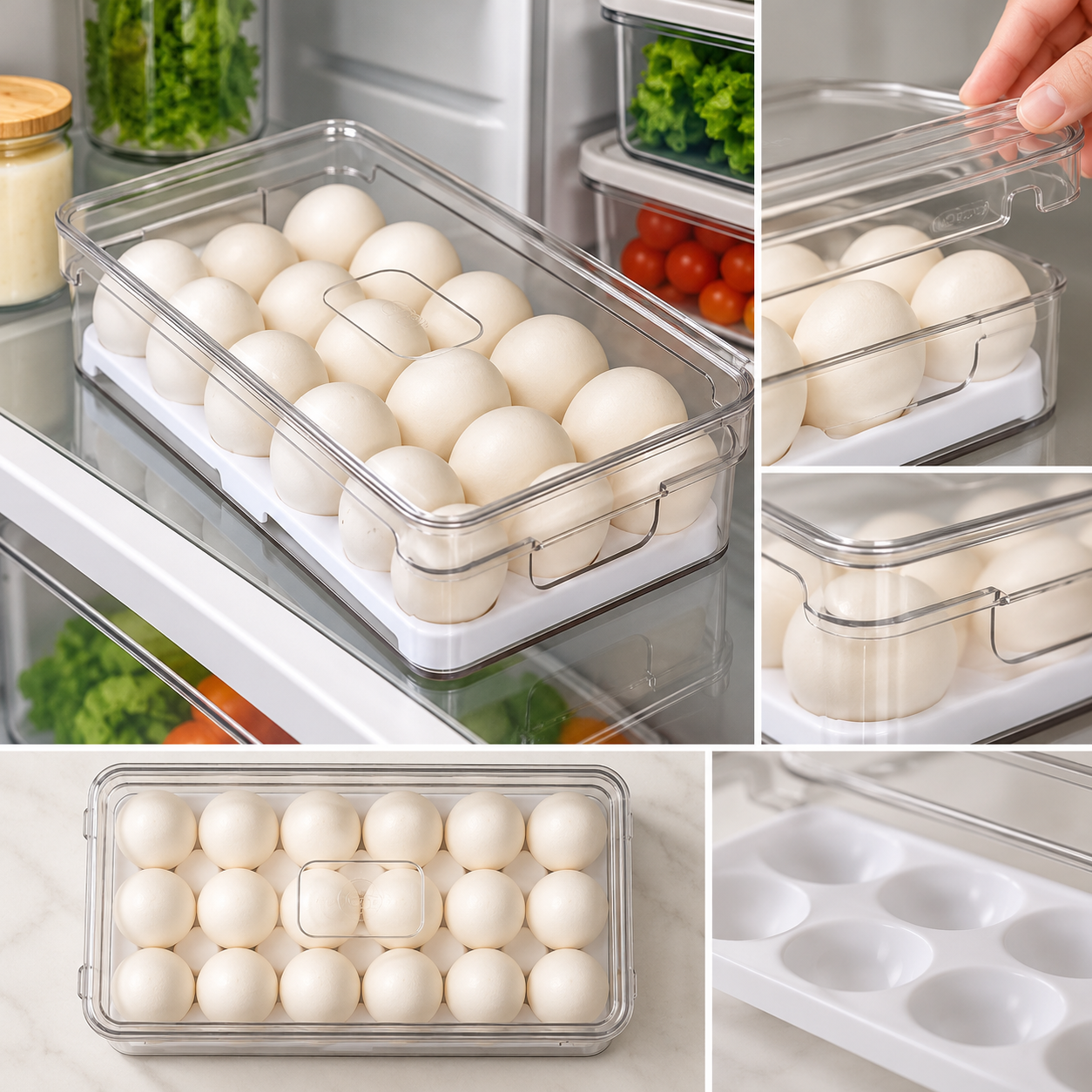 Organizador de Ovos Clear Fresh Natural 18 Ovos
