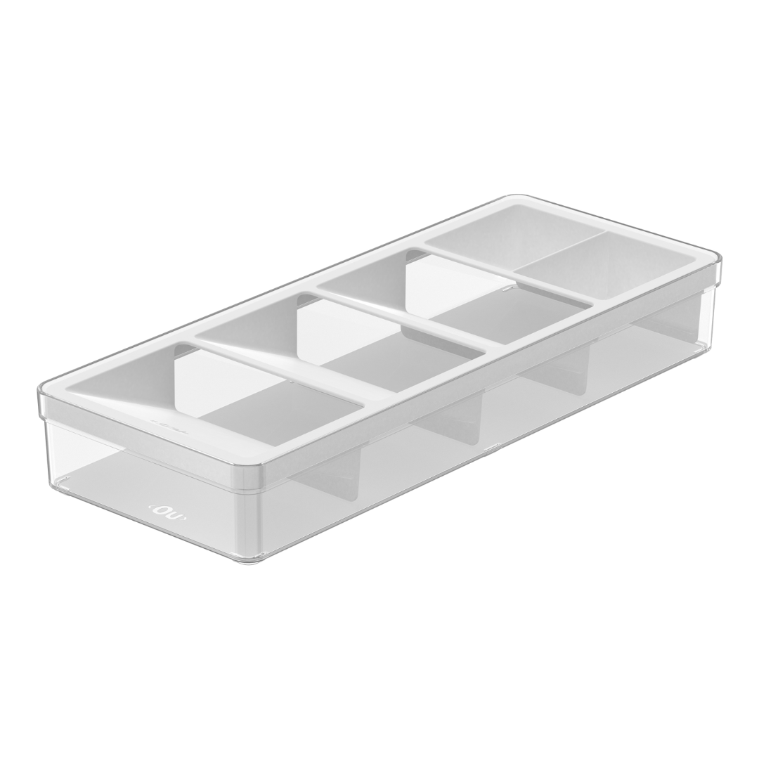 Organizador de Talheres Gaveta Clear Branco 37,5cm