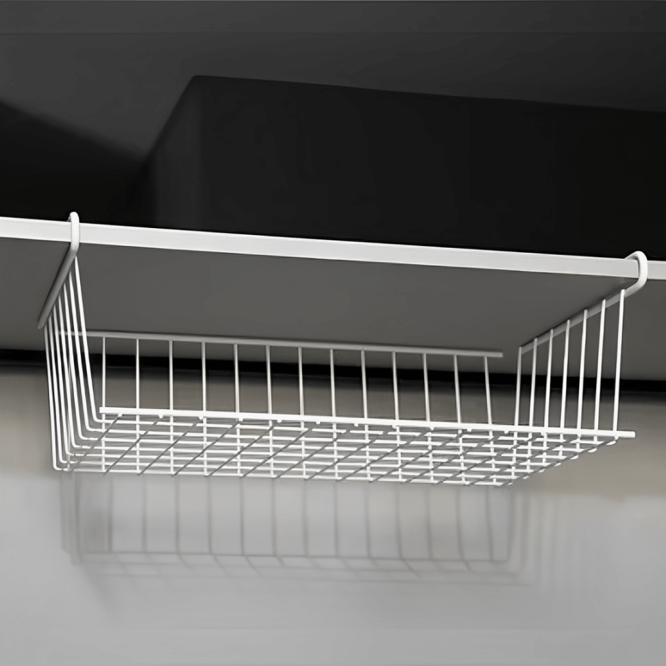 Cesto Organizador de Armário Grande 45,5cm Branco Cozinha Moderna