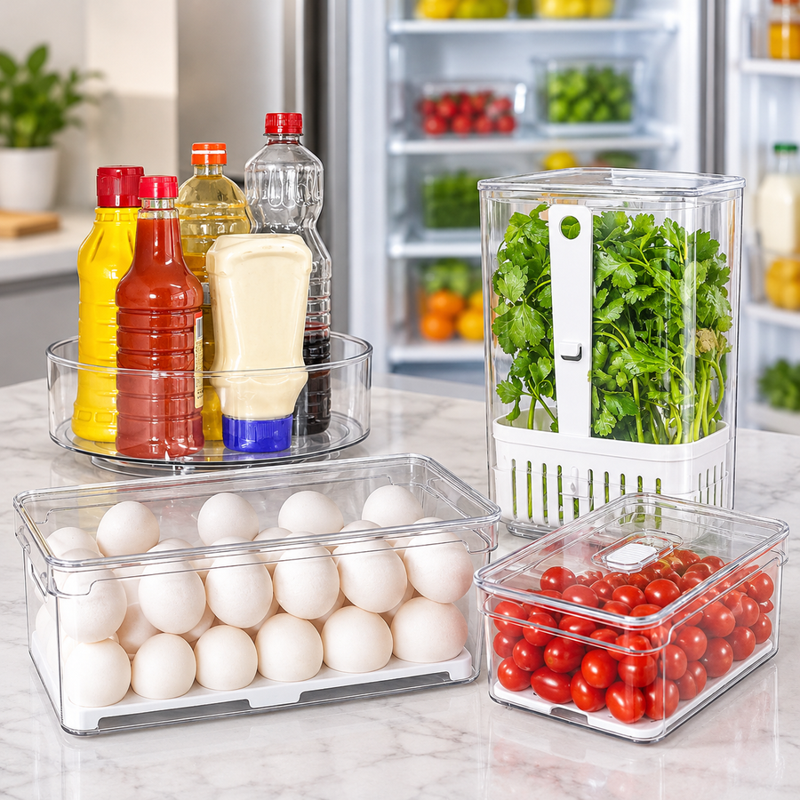 Kit Organização Total para Geladeira – 4 Peças