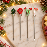 Jogo 4 Garfinhos para Aperitivo Natal Verde