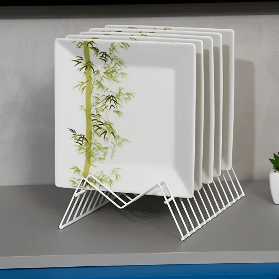 Suporte Pratos Vertical Organizador Branco - 17 cm