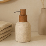 Porta Sabonete Líquido em Poliresina Linen Bege 250ml