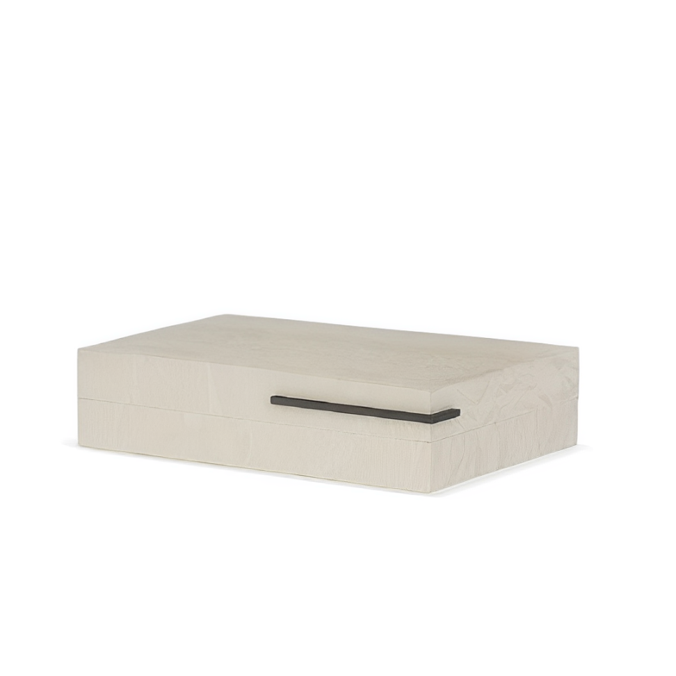 Caixa Decorativa em MDF e PU Marrom 30,5cm G