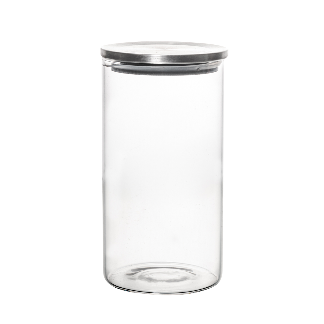 Pote Hermético Redondo Vidro Borossilicato e Tampa de Metal 550ml