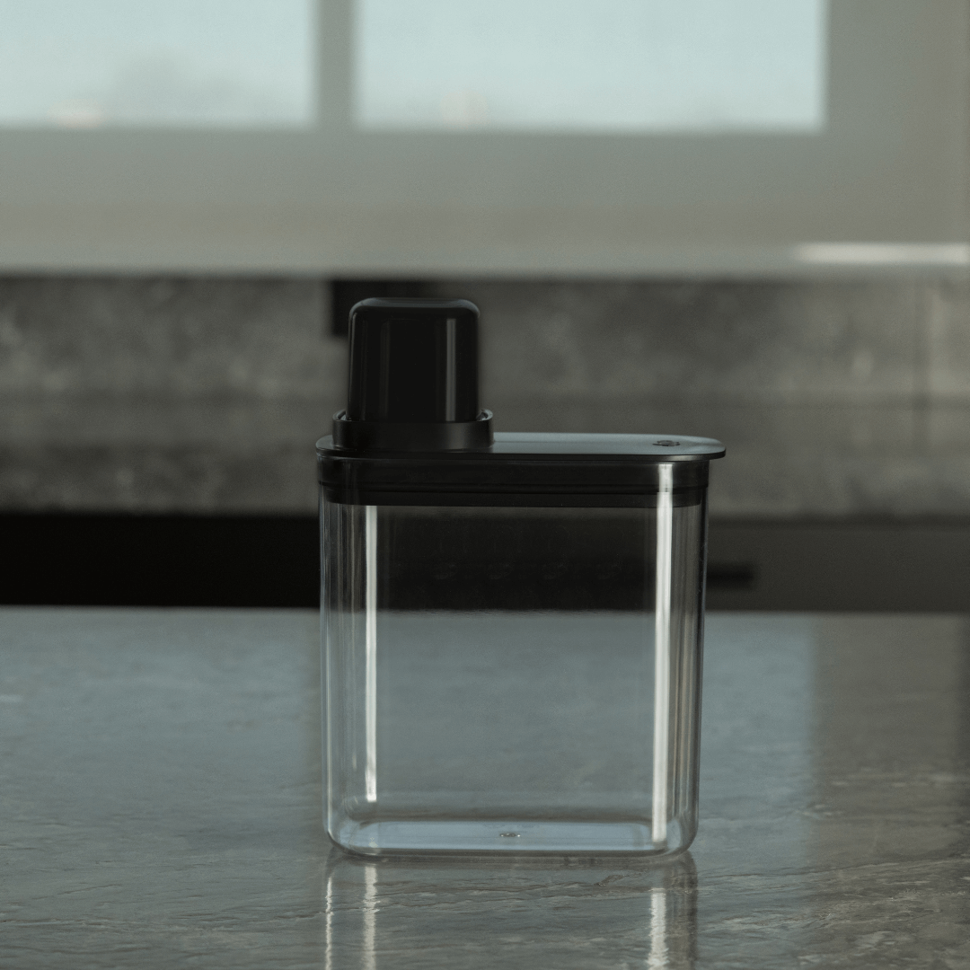Pote Hermético com Medidor Drop Preto 1,5L