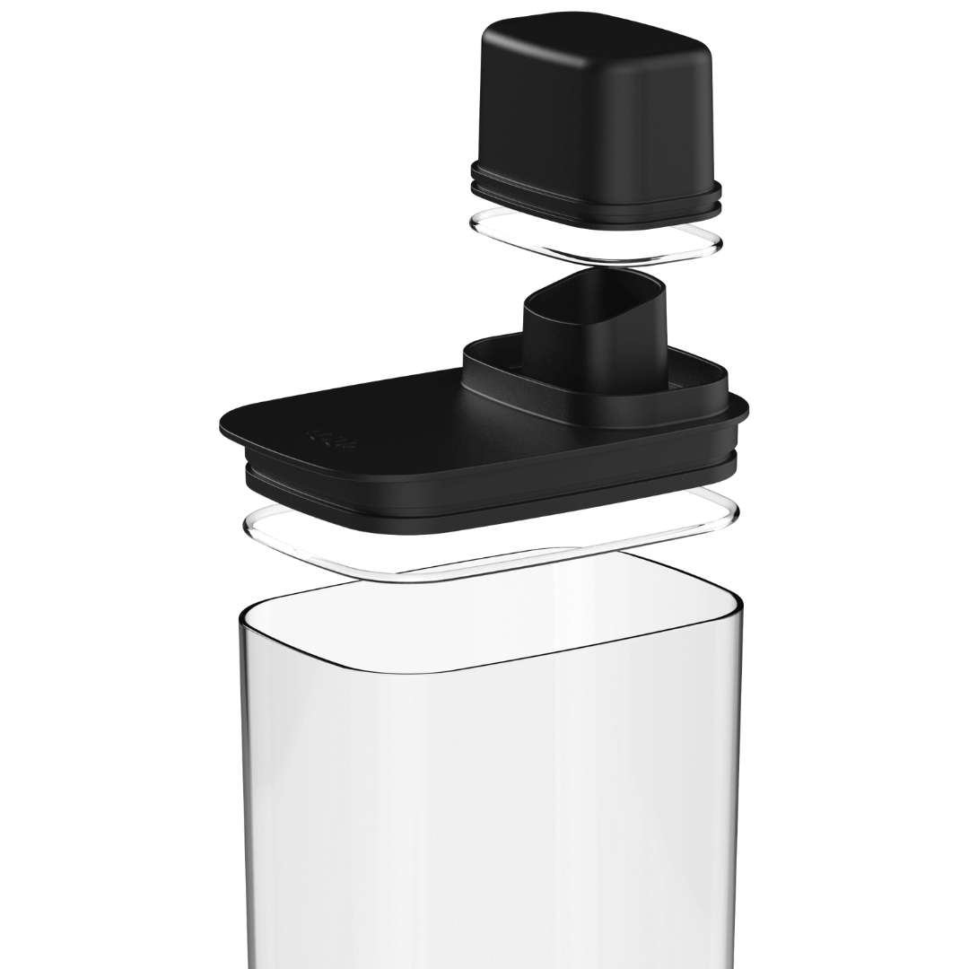 Pote Hermetico com Medidor Drop Preto 2,3L